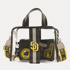 MLB SD Padres Clear Tote Crossbody Stadium Bag with Pouch
