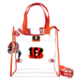 NFL Cincinnati Bengals Clear Convertible Backpack & Tote Crossbody Stadium Bag