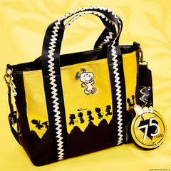 Peanuts 75th Anniversary Snoopy & Gang Tote Crossbody Bag With Coin Bag