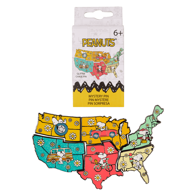 Peanuts Snoopy Road Trip Map Mystery Box Pin