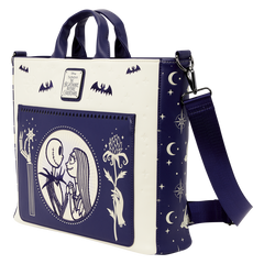 The Nightmare Before Christmas Jack Skellington & Sally Night Sky Convertible Backpack and Tote Crossbody Bag