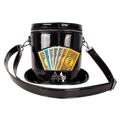 Monopoly 90th Anniversary Top Hat Glitter Figural Crossbody Bag