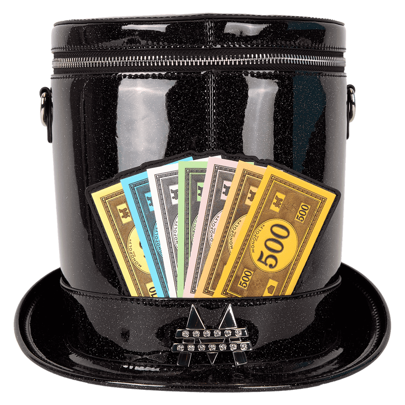 Monopoly 90th Anniversary Top Hat Glitter Figural Crossbody Bag