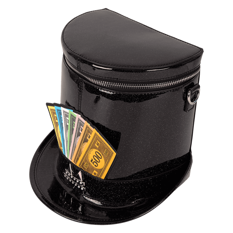 Monopoly 90th Anniversary Top Hat Glitter Figural Crossbody Bag