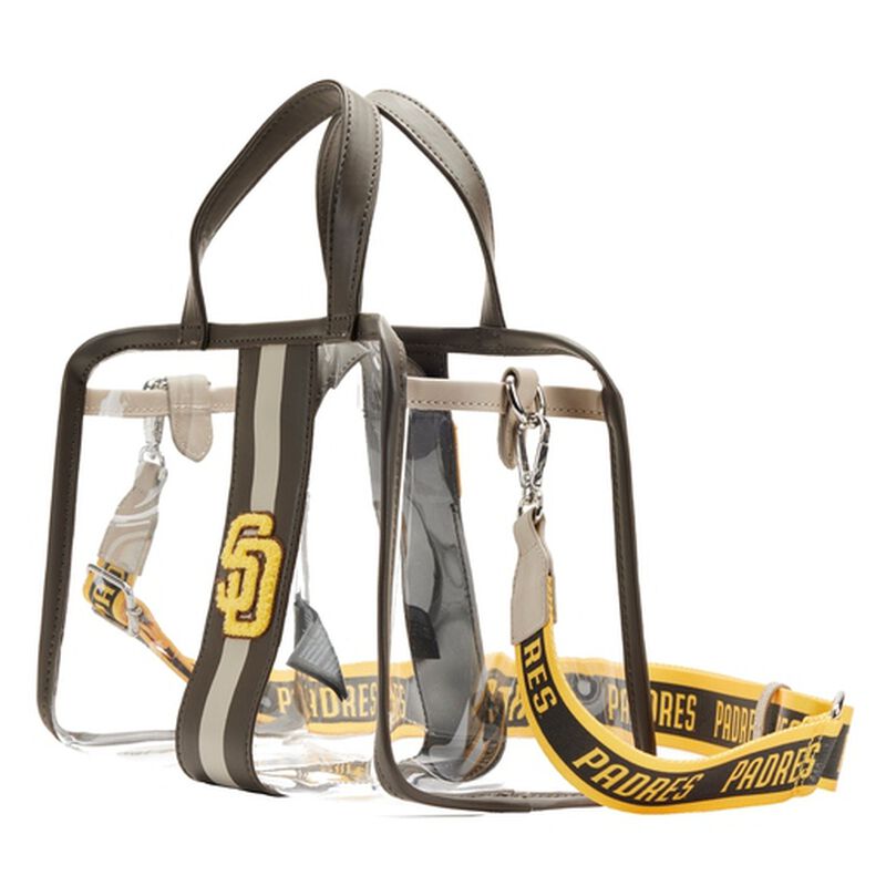 MLB SD Padres Clear Tote Crossbody Stadium Bag with Pouch