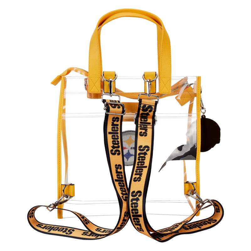 NFL Pittsburgh Steelers Clear Convertible Backpack & Tote Crossbody Stadium Bag