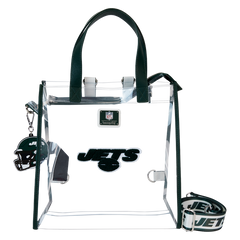 NFL New York Jets Clear Convertible Backpack & Tote Crossbody Stadium Bag