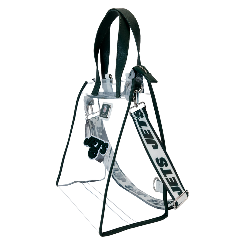 NFL New York Jets Clear Convertible Backpack & Tote Crossbody Stadium Bag