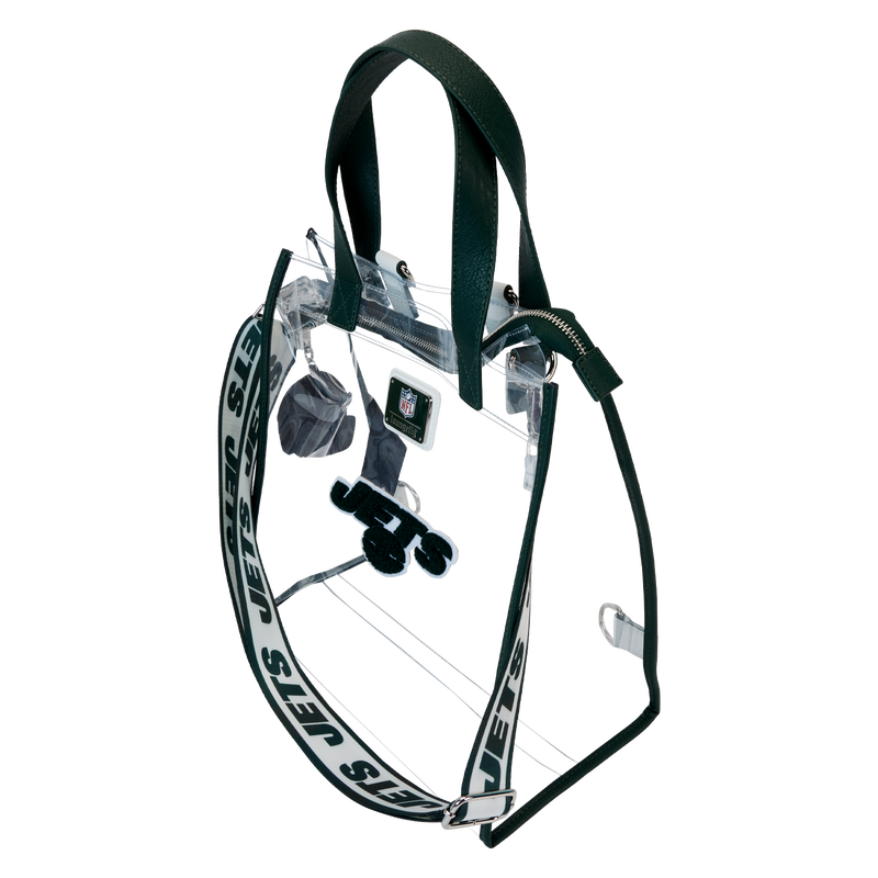 NFL New York Jets Clear Convertible Backpack & Tote Crossbody Stadium Bag