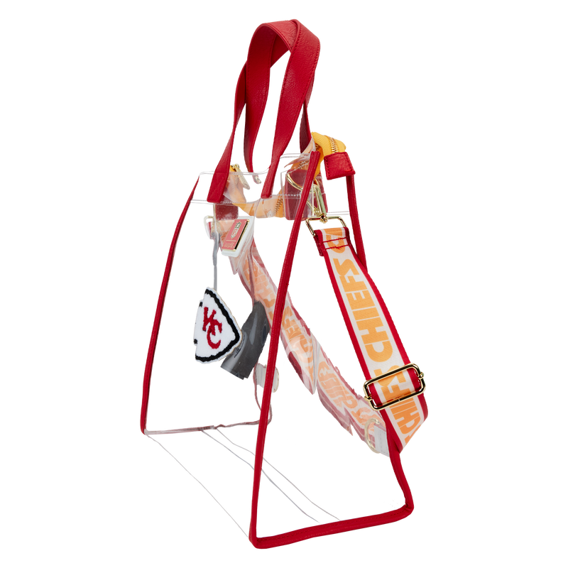NFL Kansas City Chiefs Clear Convertible Backpack & Tote Crossbody Stadium Bag