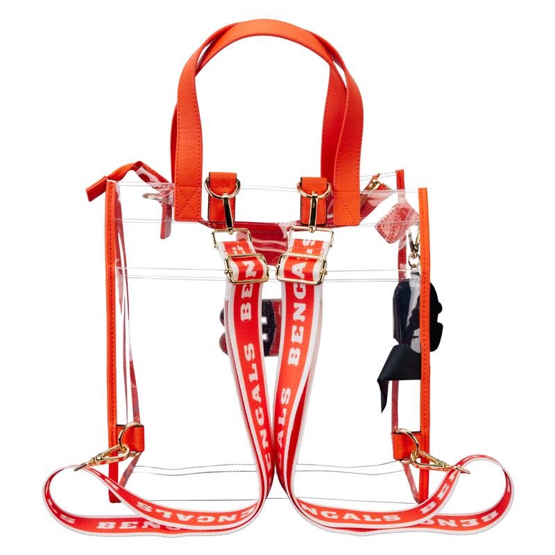 NFL Cincinnati Bengals Clear Convertible Backpack & Tote Crossbody Stadium Bag