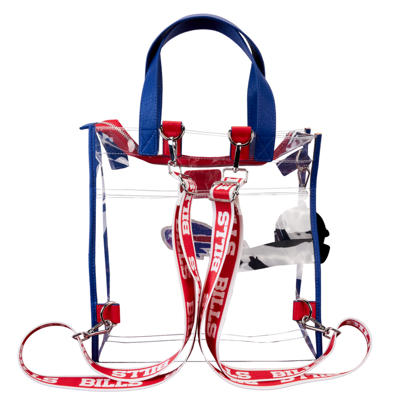 NFL Buffalo Bills Clear Convertible Backpack & Tote Crossbody Stadium Bag