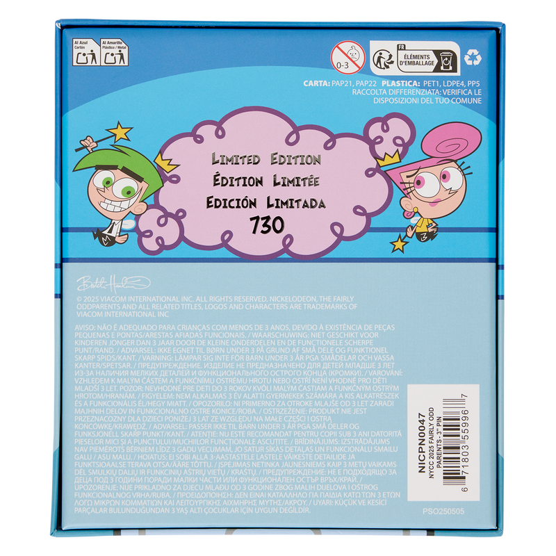 NYCC Limited Edition The Fairly OddParents Lenticular 3" Collector Box Pin