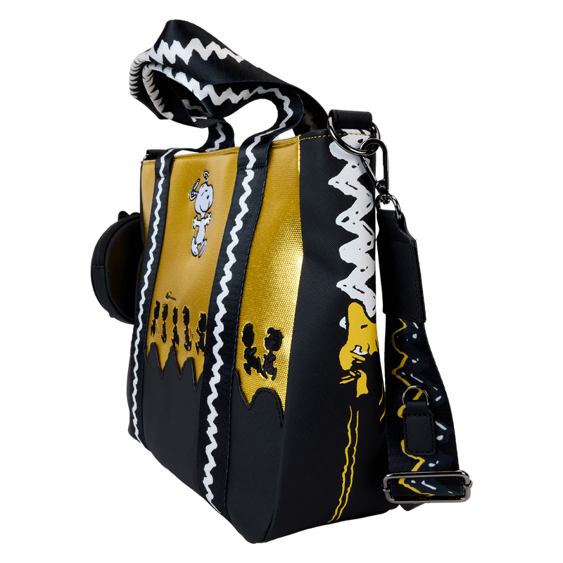 Peanuts 75th Anniversary Snoopy & Gang Tote Crossbody Bag With Coin Bag