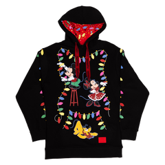 Mickey & Friends Holiday String Lights Glow Unisex Hoodie