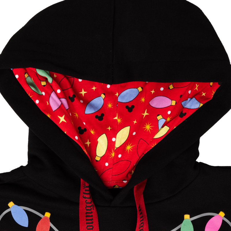 Mickey & Friends Holiday String Lights Glow Unisex Hoodie