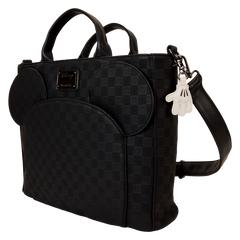Mickey Mouse Checkered Texture Convertible Backpack & Tote Crossbody Bag