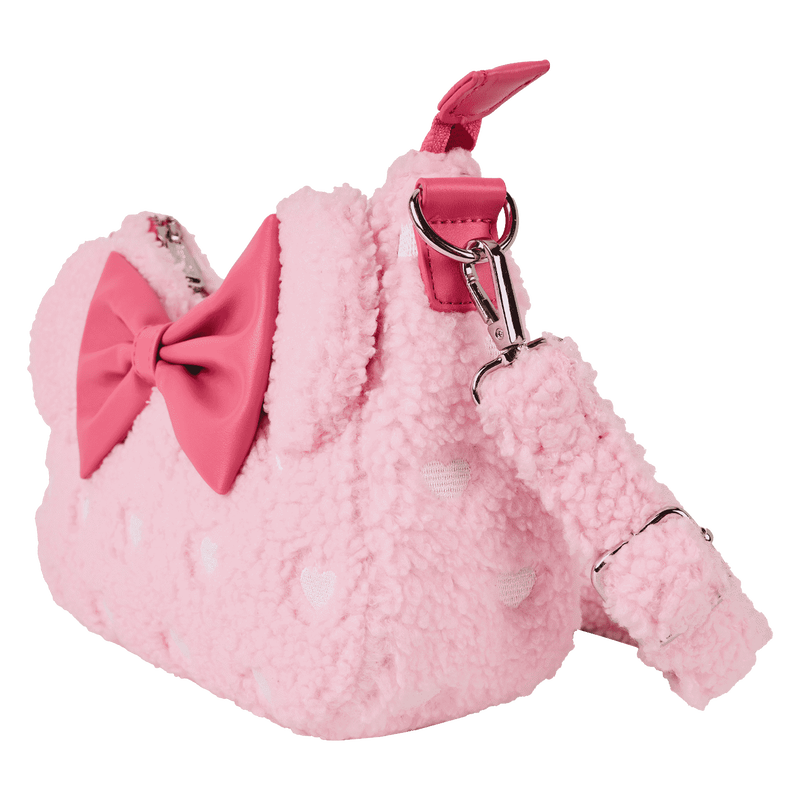 Minnie Mouse Exclusive Hearts Strawberry Scented Sherpa Crossbody Bag
