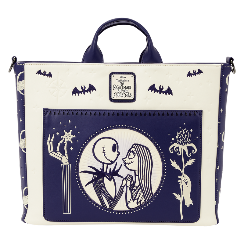 The Nightmare Before Christmas Jack Skellington & Sally Night Sky Convertible Backpack and Tote Crossbody Bag