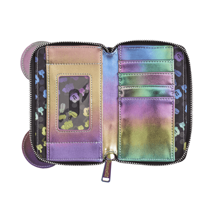 Mickey Mouse Exclusive Oil Slick Iridescent Cosplay Zip Around Wallet